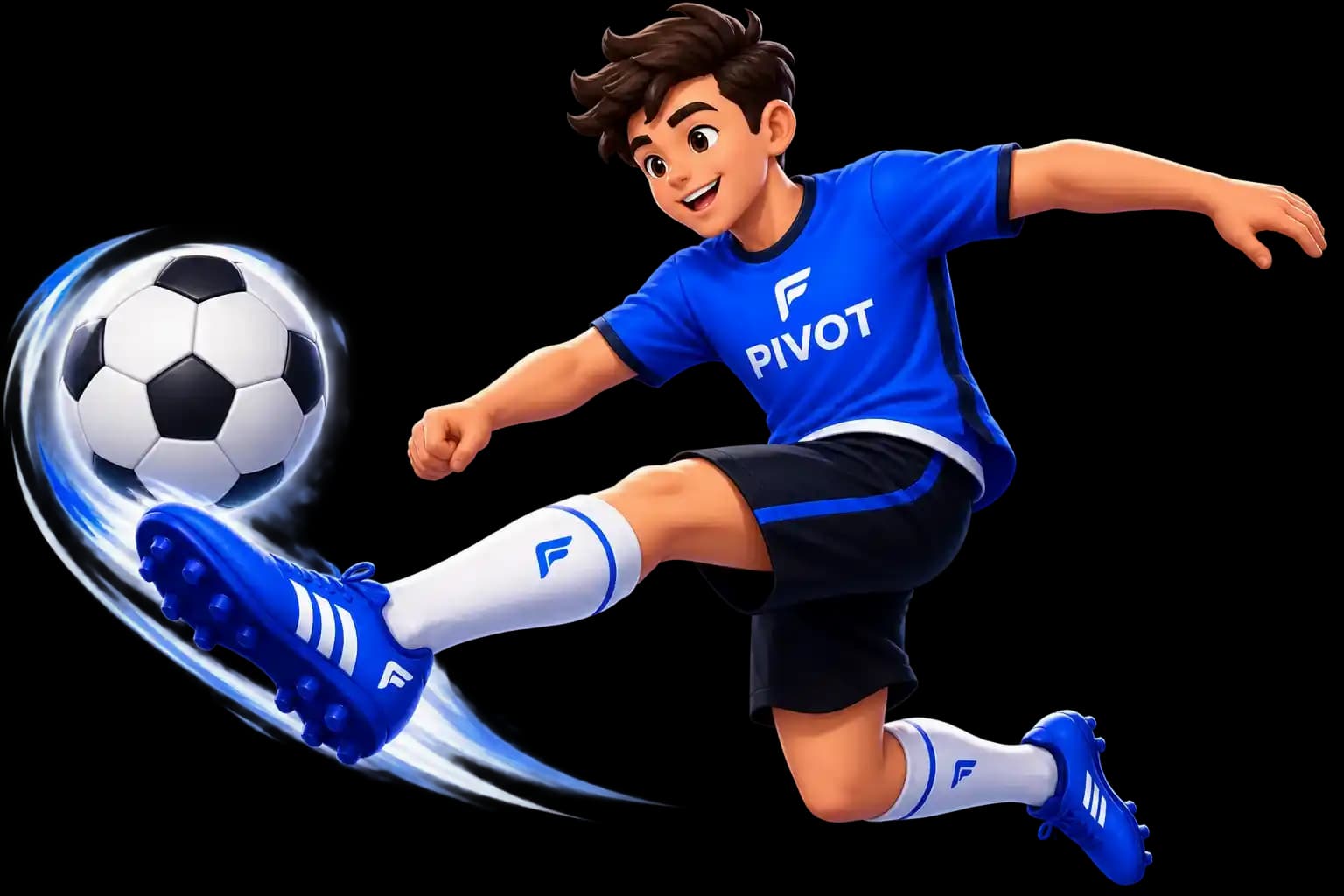 Jugador pateando un balón